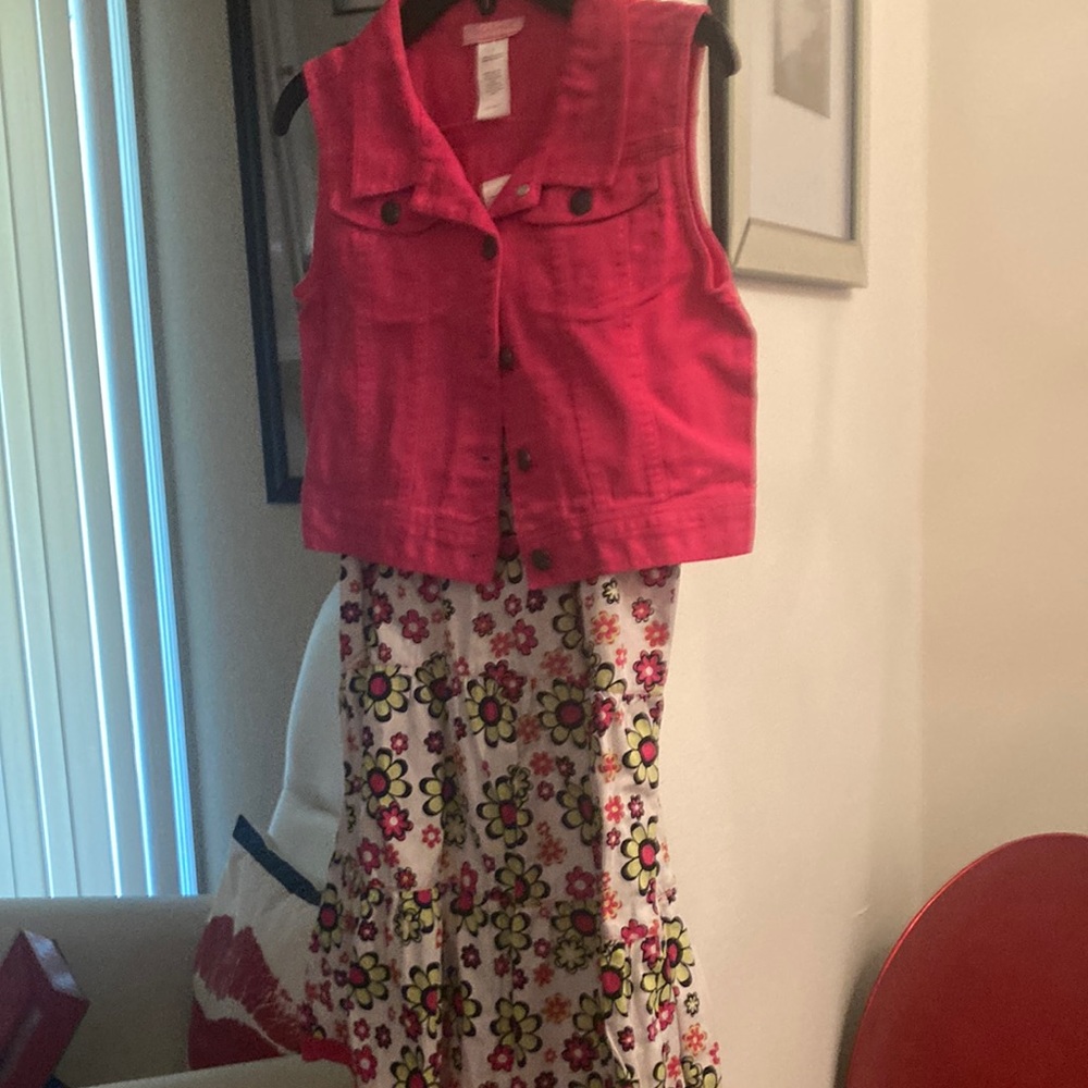 Floral Spring Dress with Vest